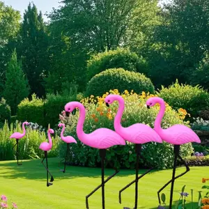 3/6 Piece Flamingo Lawn Ornaments, Weatherproof Plastic Garden Decor, Tropical Theme for Yards, Patios, Poolside, Garden Sculptures Statues