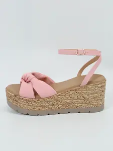 Women's Bohemian Eva Wedge Sandals, Bow Ankle Strap, Summer Vacation Shoes, Comfortable and Stylish Footwear