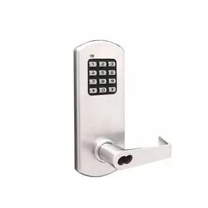 TownSteel Grade 1 Digital Lock - XCE2010S Push Button Electronic Code Lock Lever Set, IC Core (SFIC), Rigid Lever, Satin Chrome Finish