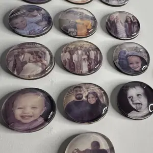 Magnetic Photo Tiles - Personalized Round Memorable photo Magnets