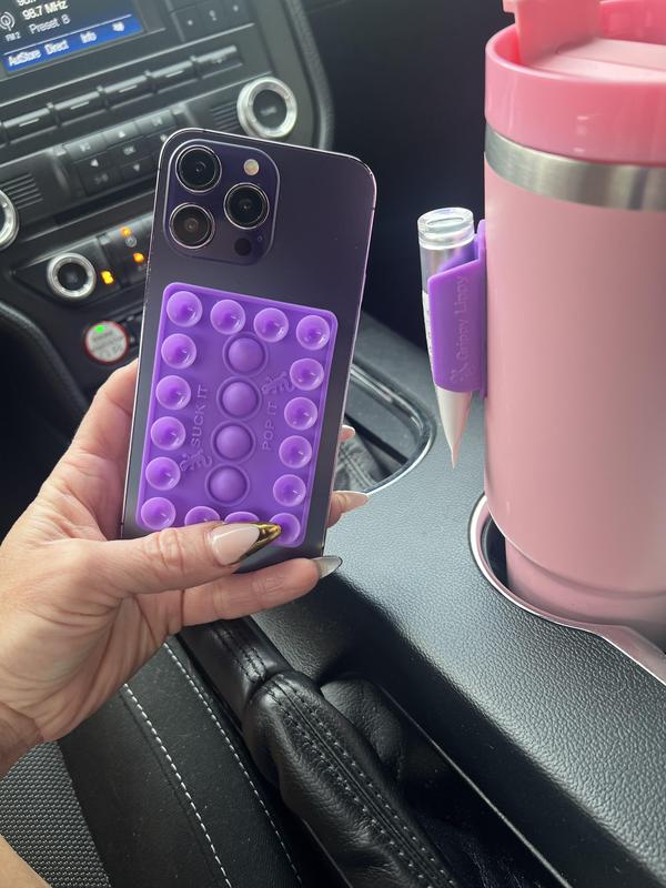 Suck it Pop it - Silicone Suction Phone Mount with integrated bubble pop it fidget toy - Phone accessory for influencers and fidgeters