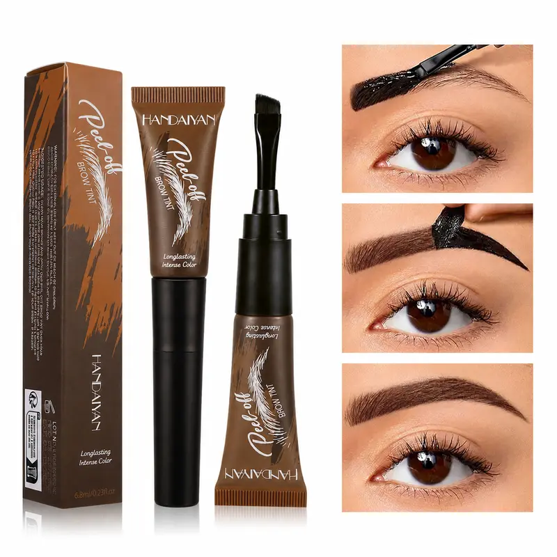 4-Color Tear-Off Brow Tint – See Usage Guide – Waterproof, Non-Fading, Long-Lasting Pigment for Precise Brow Definition & Effortless Wild Brow Looks – Eyebrow Makeup for Women