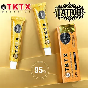 TKTX Gold 95% Limited Edition Numbing Cream, 10g Advanced Pain Blocking Agent, Ideal for Tattoo Outlines & Laser Removal (Tattoo Numbing Balm)