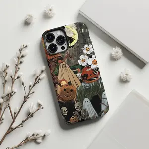 Fall Aesthetics, Halloween Collage , Spooky Ghost Collage Phone  For iPhone 15 14 13 12 11 X - TPU Phone  Warranty and Protection - Phone Accessories Devices Casing Halloween Phone Case