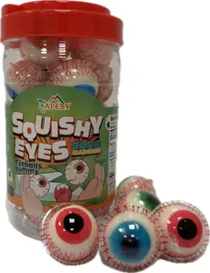 Sour Eyeball Gummies with Liquid Center – Halloween Trick or Treat Candy, Jelly Filled, Fat Free & Nut Free Bulk 11.42oz