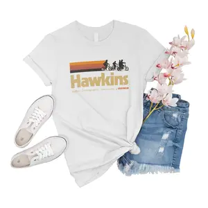 T-Shirt Unisex Stranger Things Lego Visit Hawkins Indiana Vintage 80s Tv Series Novelty Women Shirt Event Girl Sleeve
