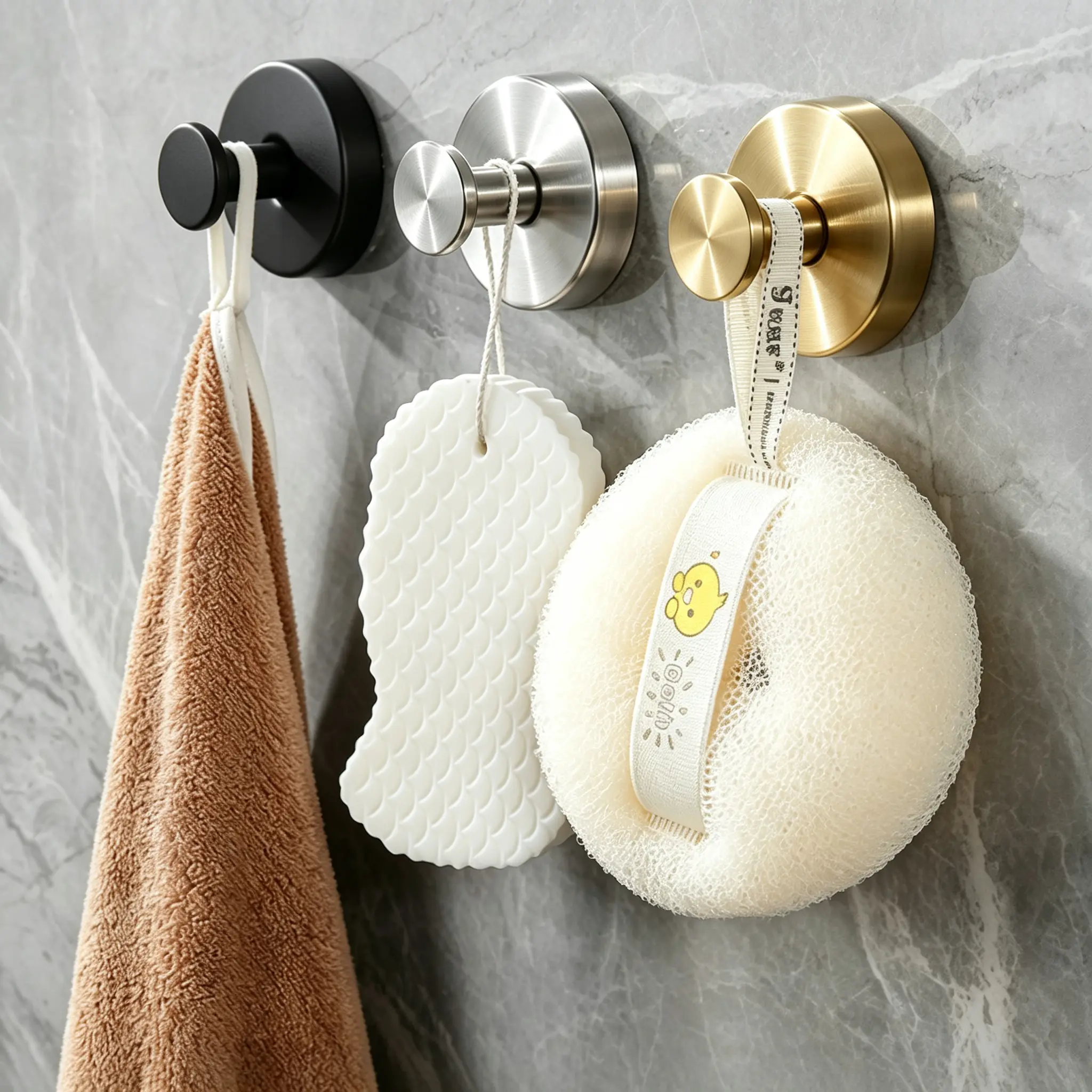4PCS Stainless Steel Vacuum Suction Cup Hooks, No Drill No Damage Waterproof Reusable Hooks, Upgraded Locking Suction Technology, Removable Storage Hangers for Bathroom Shower Kitchen Towel Robe Organizer