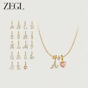 ZEGL 14K Gold-Plated DIY Letter Pendant Necklace—hypoallergenic with a detachable design, perfect for layering with other necklaces or bracelets—makes a luxurious jewelry gift for female friends on Valentine’s Day, Christmas, or Mother’s Day.