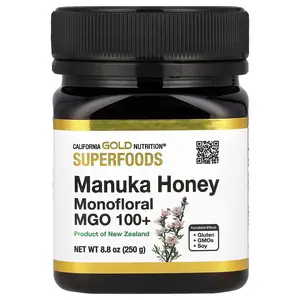 California Gold Nutrition Superfoods, Manuka Honey, Monofloral, MGO 100+, 8.8 oz (250 g) California Gold Nutrition Superfoods, Manuka Honey, Monofloral, MGO 100+, 8.8 oz (250 g)