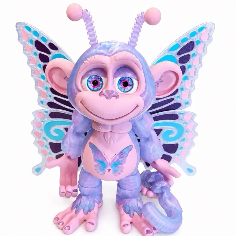 HixTown 13.5" Butterfly Monkeys Den XL articulating multi colored collectable 3d printed