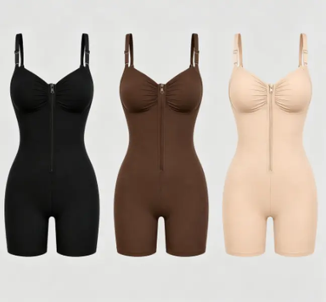 Women’s shapewear with a zipper waist design; comfortable, close-fitting wear; convenient for everyday use; multiple options available; women’s underwear; women’s shapewear; women’s one-piece body shaper; womenswear
