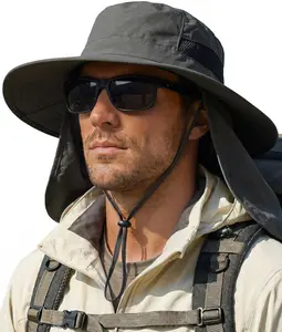 Sun Hats for Men Wide Brim Bucket Hat with Neck Flap for Fishing & Hiking Mens Sun Hat for UV Protection