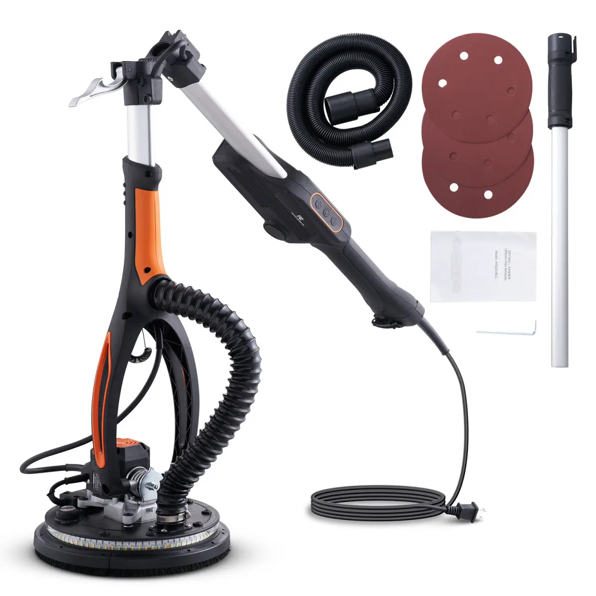Drywall Sander, 800W Brushless Motor DIY Power Polisher with 1000-2300 RPM Variable Speed, 13.16 lbs, 27.56 x 11.02 x 7.87 in, On-Site Use All for Your Convenience