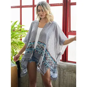 Embroidery Trim Kimono