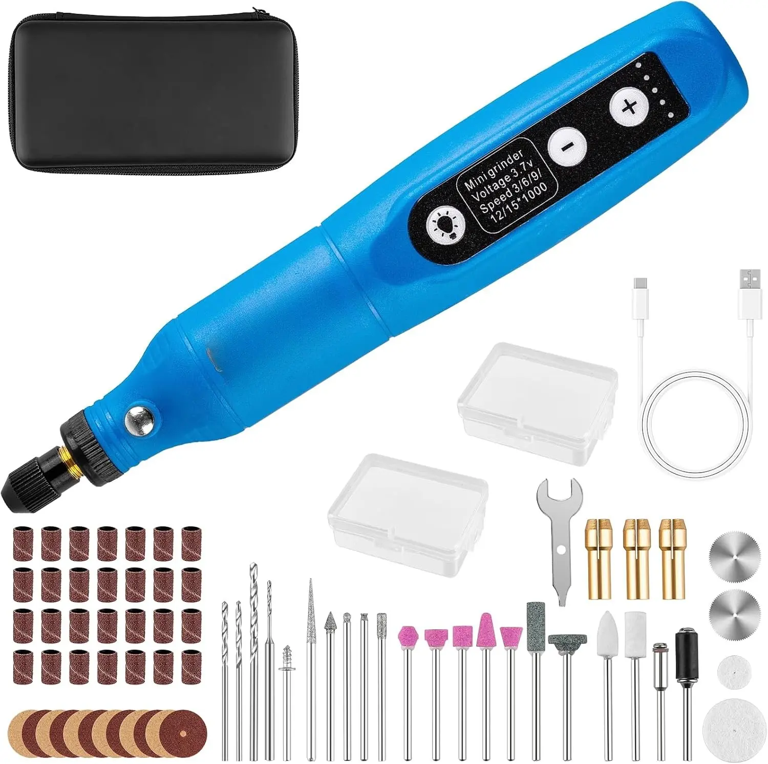 Cordless Rotary Tool, 5-Speed Mini Rotary Tool Kit with 75 Accessories, Multi-Purpose 3.7V Type-C  Rotary Tool for Engraving, Sanding, Polishing, Drilling, Grinding, Small DIY Crafts