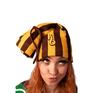 Brown & yellow 90's hat and Neck Wammer satined lined