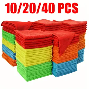 10/ 20/ 40 Pack Ultra-fine Fiber Cleaning Cloth, Ultra-fine Fiber Towel For Cars, High-quality Multifunctional Car Cloth, Dust Removal Cloth Cleaning Cloth, Absorbent Ultra-fine Fiber Cloth, Suitable For Car RVs, Houses, Kitchens Windows