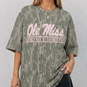 Pink Ole Miss Hotty Toddy Camo Shirt, Aesthetic Camouflage Rebels Tee, Cute Mississippi Gameday Top, Pink Script Hotty Toddy Camo Tee