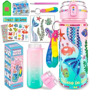 P-SA07  Decorate Your Own Water Bottle Kits for Girls Age 4-6-8-10,Unicorn Painting Crafts,Fun Arts and Crafts Gifts Toys for Girls Birthday Christmas(Unicorn)