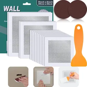 14 Pack Drywall Patch Kit - 4/6/8 Inch with Self-Adhesive Mesh, Heavy Duty Wall Repair for Large Holes