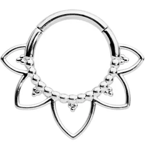 16 Gauge 5/16 Open Petal Flower Hinged Segment Ring