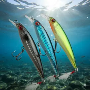 3D Fish-Eye High-Sensitivity Crankbait: Nickel-Plated Copper Head with Triple Feather Hooks, Tangle-Free Swimming Lure for Bass Catfish Trout Perch. Saltwater & Freshwater Deep Water Fishing Jigging Spoon Lures.
