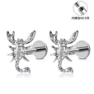 Scorpion Cartilage & Labret Stud, G23 Titanium, Piercing Jewelry