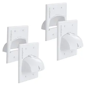 ECHOGEAR in Wall Cable Pass Through - Single & Dual Gang White Pairs