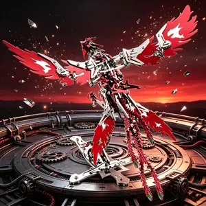 Mechanical Phoenix Metal Assembly Model, 3D Puzzle, Moving Winged Machine, DIY Educational Toy, Adult Trendy Ornament Gift