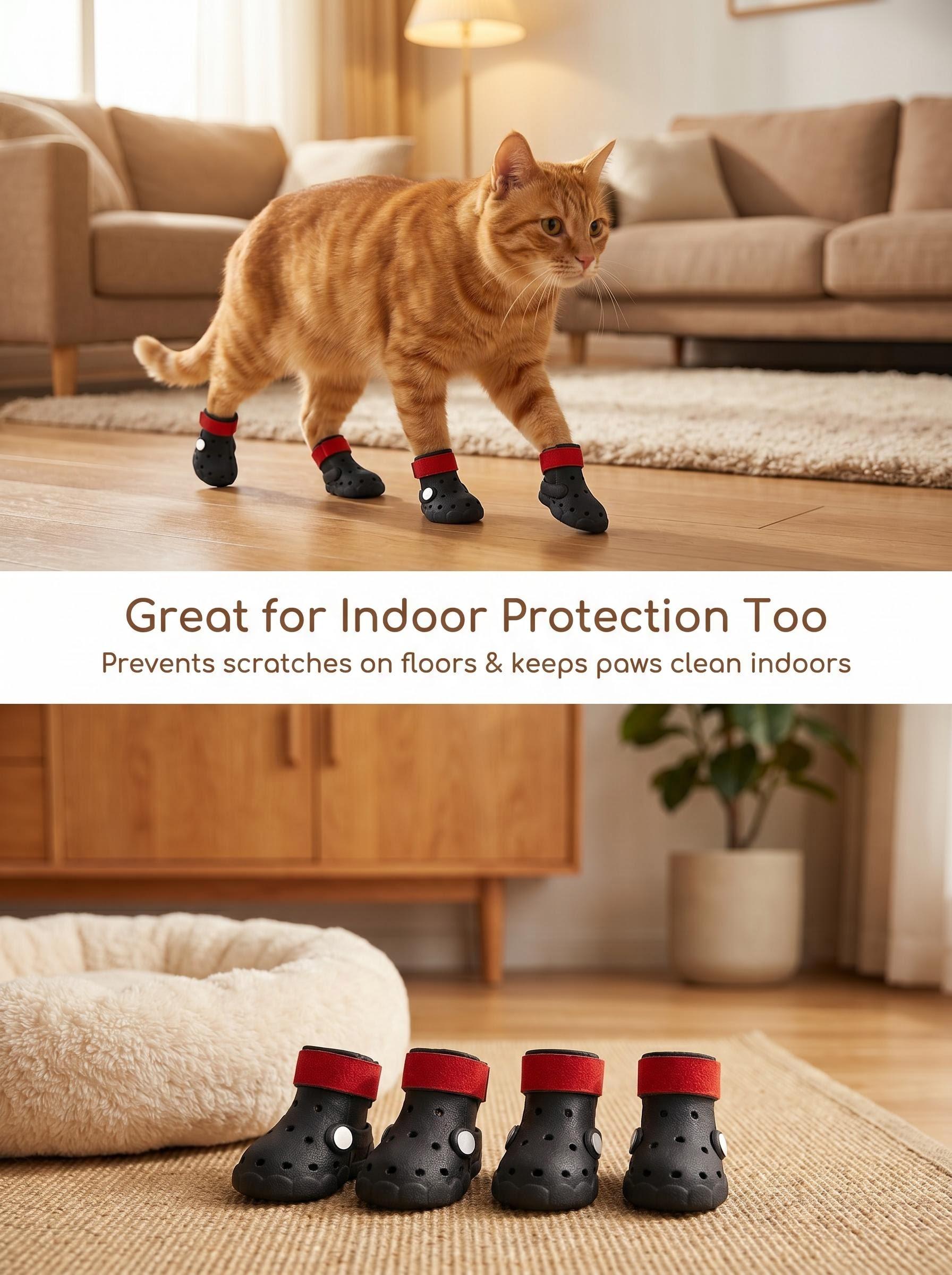 4-Pack Dog Shoes All-Season Universal Clogs Spring Summer Breathable Outdoor Dog Paw Protection Soft Sole Pet Shoes-Dog Boots for Small & Medium & Large Dogs(Get a Free Pet Hair Remover Glove)