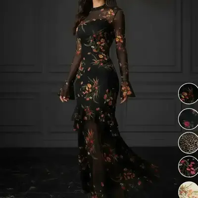 amazon long sleeve dress for wedding guest BTFBM Wedding Guest Dresses for Women Fall Fashion 2025 Casual Long Sleeve Floral Maxi Boho Homecoming Dress(Apricot,Small) at Amazon Women's Clothing store