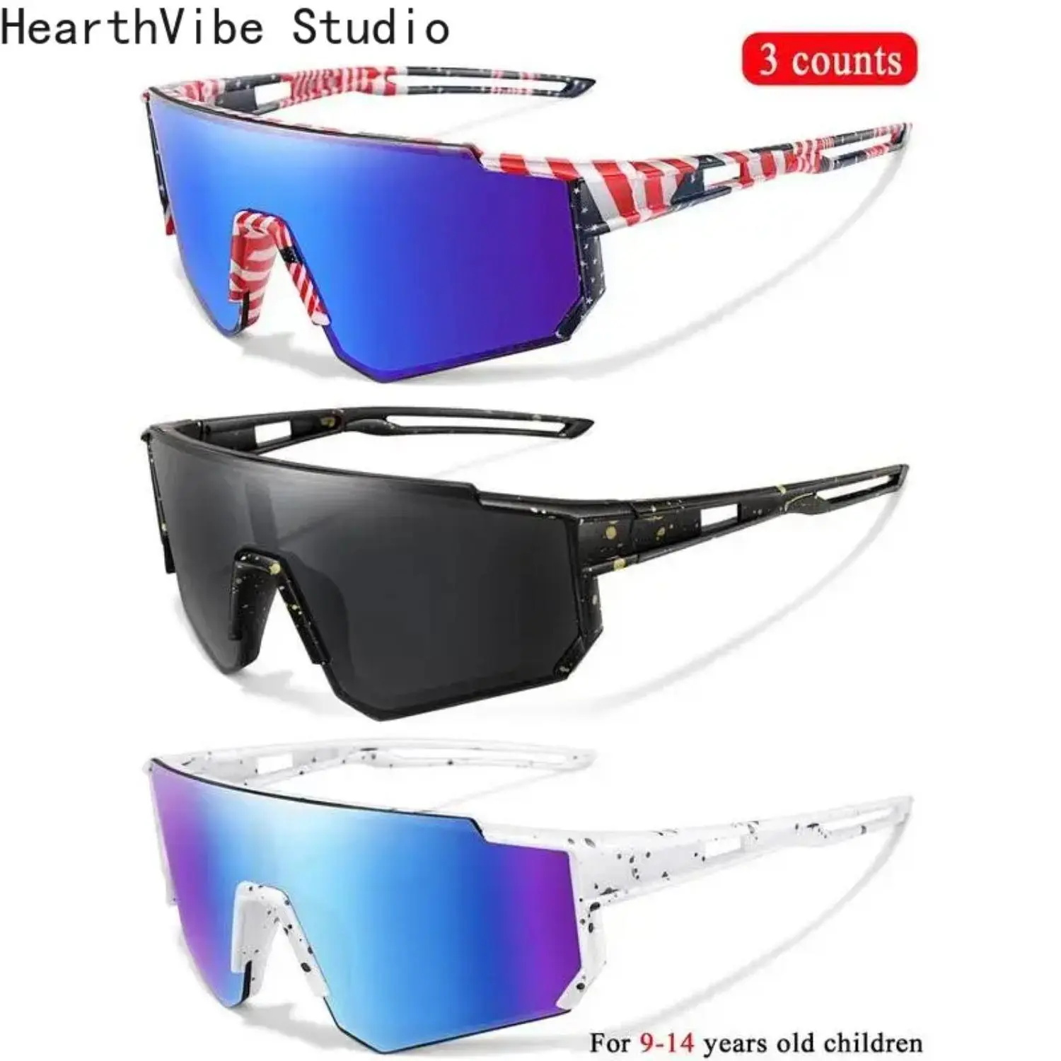 3pcs, Y2K Fashion Youngsters Glasses - Birthday Gift Combination Set Including Manual, Baseball, Children Aged 9-14 Years,back to school,back to school haul
