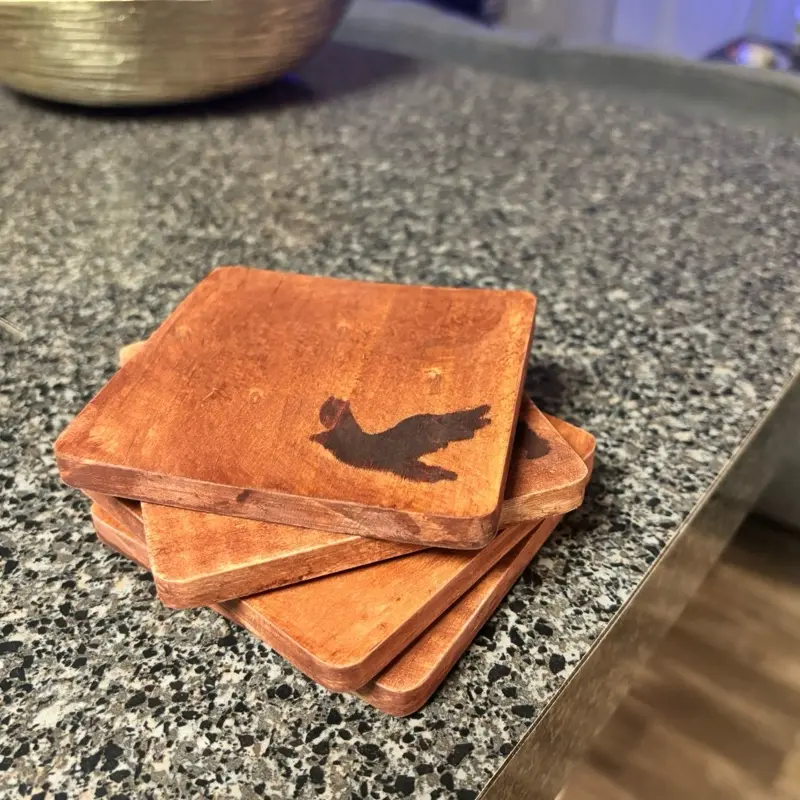 Customized Wooden Coasters with Bird Silhouette Design - Personalized Wood Coasters for Your Needs