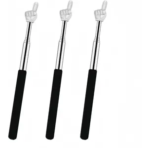 3 count Telescopic Pointer Finger Stick for Teachers with Finger Design Retractable Hand Pointer, Extendable Pointing Stick for Classroom?Elementary