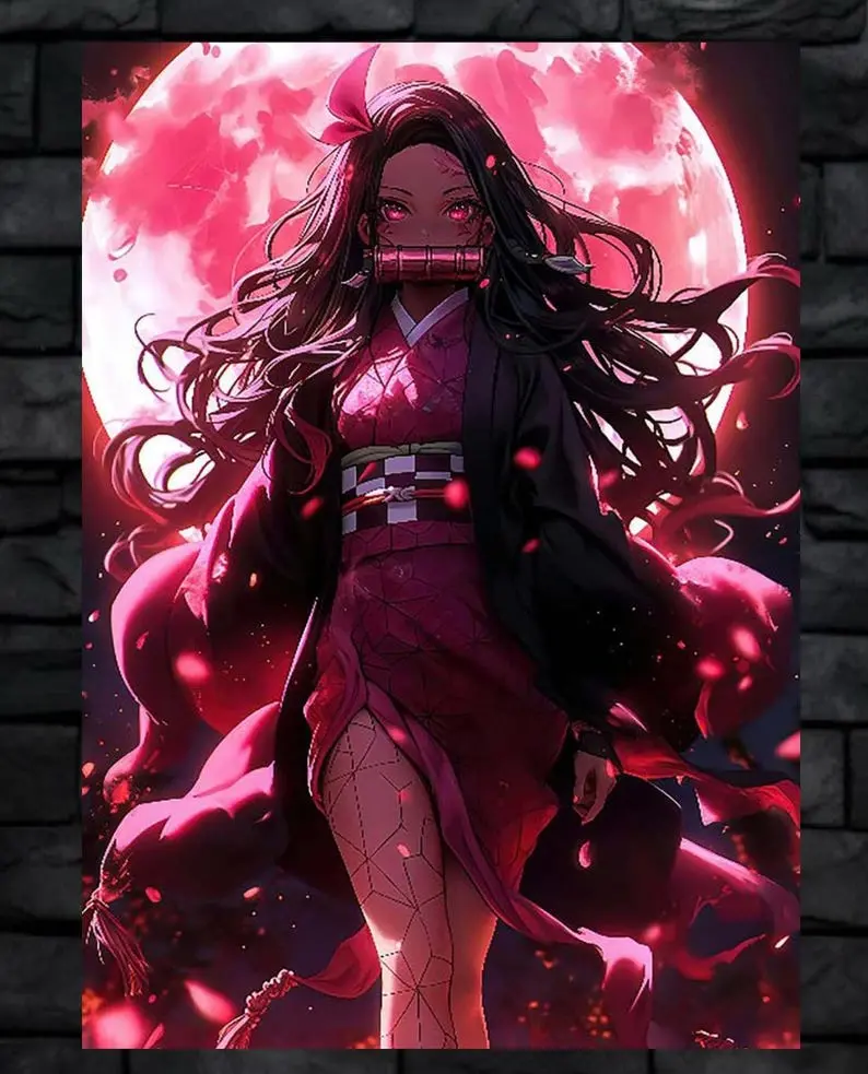 Nezuko ,demon slayer,Metal Poster - Anime Wall Art Decor - No Frame