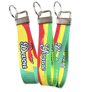 Personalized Rasta Flag Keychain Collection - Durable Nylon Key Fob Wristlet - Rastafari Flag Tag