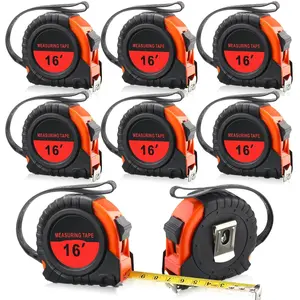 8 Pack Tape Measure Bulk 16  Retractable Measuring Tape Small Measure Easy Read with Fractions 1/8 Measurement (Orange)