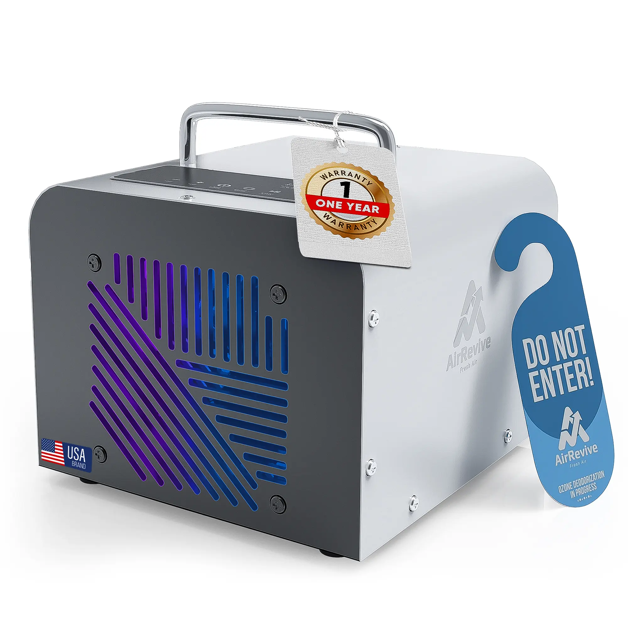 Ozone Generator - 100.000mg Ozone Odor Eliminator - Portable Air Purifier for Home, Car & Office - Large Area Ionizer with Odor Removal