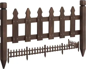 Wood Picket Garden Fence Edging Fencing Garden Yard Border Edging Panels Posts Flower Plants Pool Fences 177.5 x 21.7’’ (LxW)