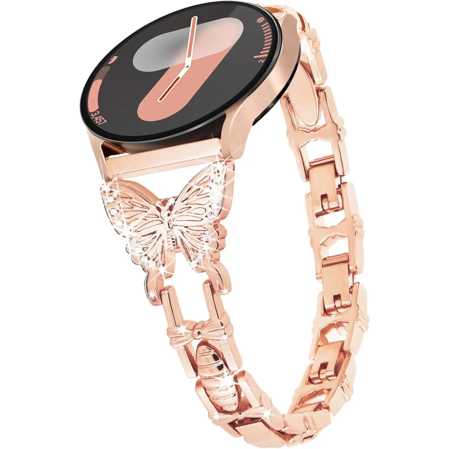 20mm Watch Band for Samsung Galaxy Watch 7 6 5 4 FE Band 40mm 44mm, Women Bling Diamond Slim Metal band for Samsung Watch Bands 7 6 5 4 FE/5Pro/Watch 6 4 Classic/Watch 3 41mm/Active 2