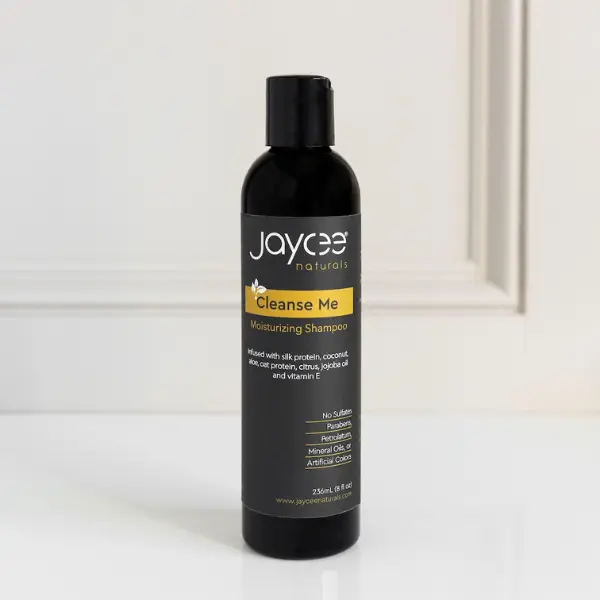 Jaycee Naturals Cleanse Me Moisturizing Shampoo with Silk Protein, Coconut Oil, Oat Protein, and other Essential Oils to Seal in Moisture in Dry and Damaged Hair, 8 ounces