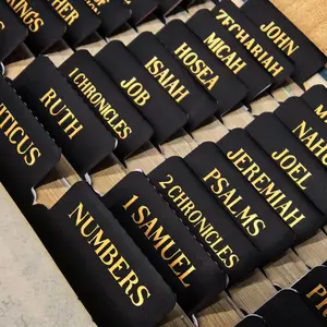 Laminated Bible Tabs, Gold Foil Embossed Lettering Bible Chapter Index Tabs for Women Men, Reposition Large Print Sticky Labels, Easy to Read and Apply, 105 Chapters Labels for Easy Navigation (Black)