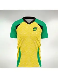 New Summer Men's New Jamaica Football T Shirt Outdoor Sport Loose Quick Dry Short Sleeve Training Casual Fitness Clothing Top