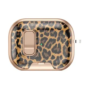 Cute Cartoon Cat Dog AirPods Pro 3 Case, Leopard Print, Compatible with Apple AirPods 4 Noise Cancellation, Third Generation Pro, Shockproof Soft Shell