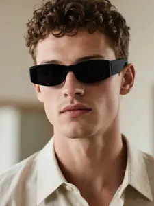 Unisex Long Rectangle Fashion Glasses, Perfect for Travel, Driving, Festivals, Beach, Holiday Wear, Stylish Accessories, Must Have Glasses