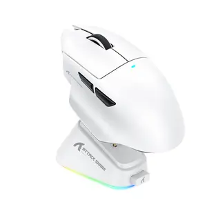 ATTACK SHARK V6 Three-mode Gaming Mouse, Broadcom BK52820 Chip, PixArt PAW3311 25K DPI, 65g Lightweight, Optical Switches 100M Clicks, Cloud AI Driver for PC/Mac