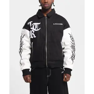 Loiter Cyber Varsity Jacket Black/White
