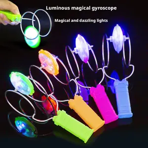 LED Light Up Flying Gyro Magnetic Track Toy, Hand Rotating Inertial Spinning Top, Colorful Flashing Magic Gyro, Stress Relief & Educational Kids Toy, Gift for Boys Girls