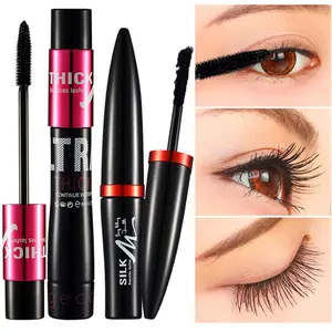 Fiber Mascara Set With Double Tubes Waterproof Long-lasting Creates Long Naturally Curled Eyelashes Without Smudging