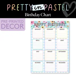 Pastel Floral Birthday Chart | Pretty in Pastel